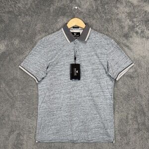 Buttercloth Icy‎ Cotton Shirt Mens M Slim Fit Heather Blue Ringer Stretch